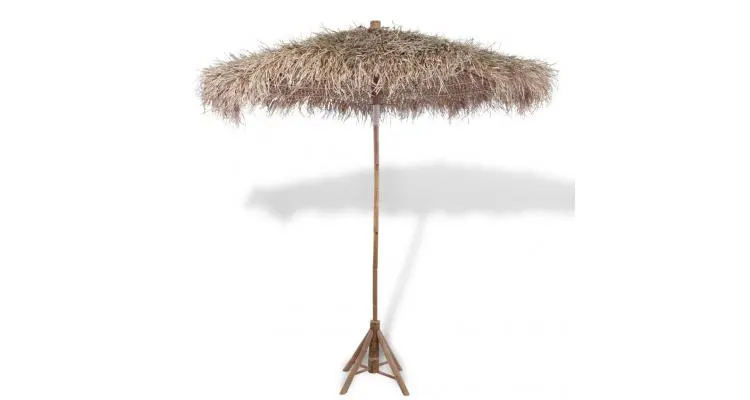Umbrelă din bambus cu umbrar din frunze de bananier, 210 cm