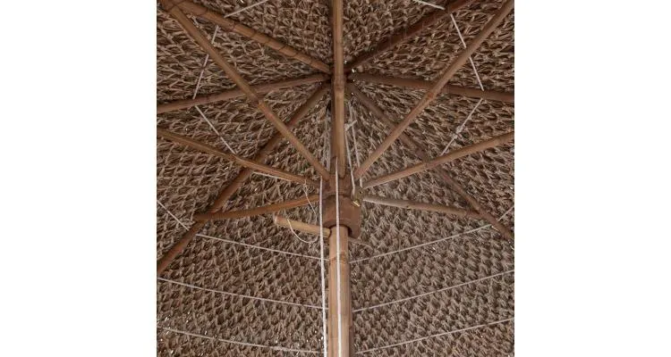 Umbrelă din bambus cu umbrar din frunze de bananier, 210 cm — imaginea 2