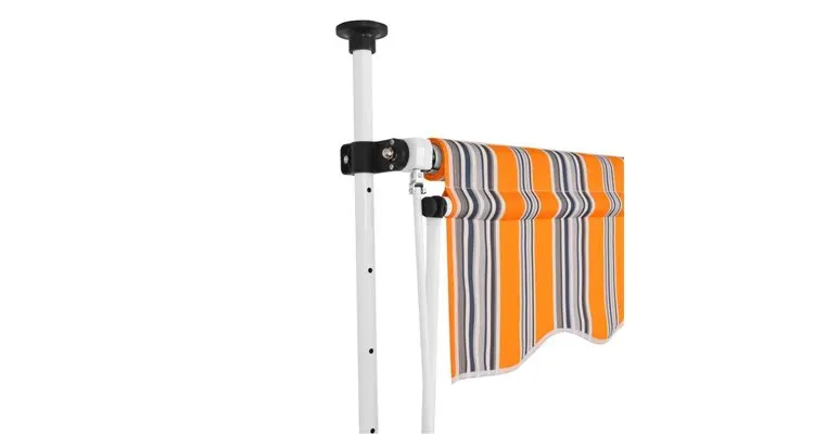 copertină retractabilă manual, 200 cm, dungi galben și albastru — imaginea 2