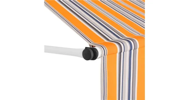 copertină retractabilă manual, 200 cm, dungi galben și albastru — imaginea 3