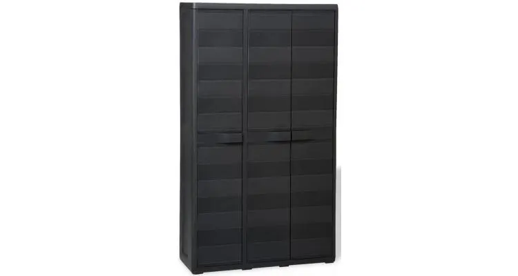 Dulap de depozitare pentru exterior cu 4 rafturi, negru — imaginea 2