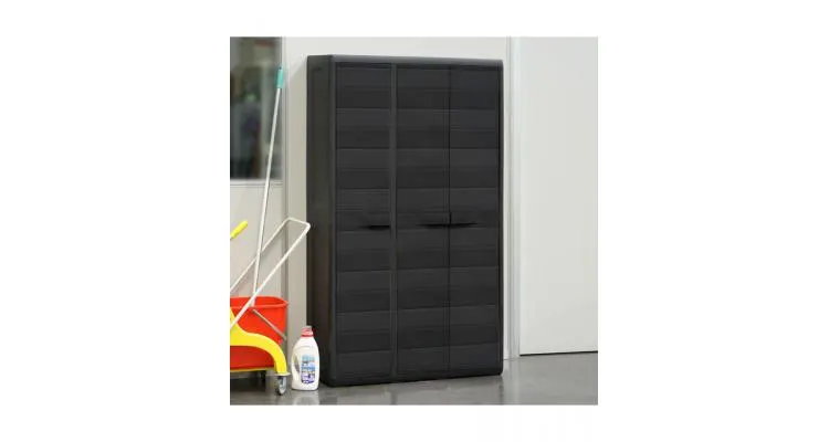 Dulap de depozitare pentru exterior cu 4 rafturi, negru — imaginea 4