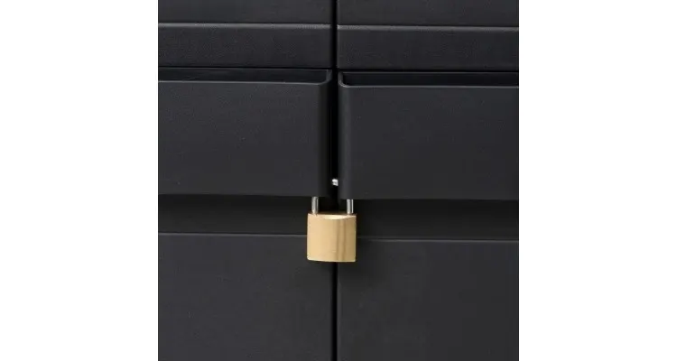 Dulap de depozitare pentru exterior cu 3 rafturi, negru — imaginea 3