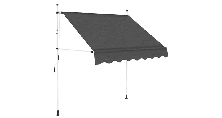 Copertina retractabila, actionare manuala, 200 cm, antracit