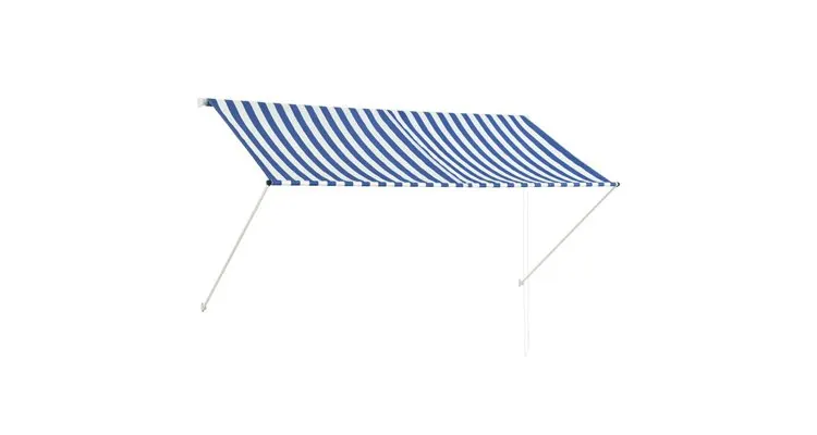 Copertina retractabila, albastru si alb, 250 x 150 cm