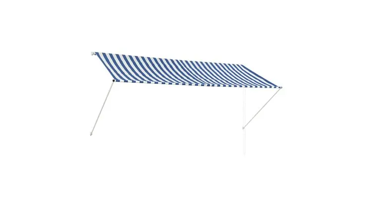 Copertina retractabila, albastru si alb, 300 x 150 cm