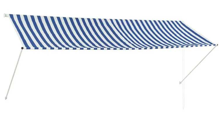 Copertina retractabila, albastru si alb, 350 x 150 cm