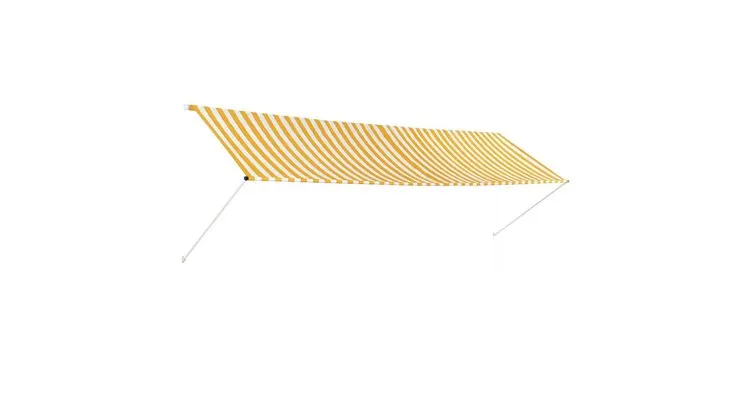 Copertina retractabila, galben si alb, 400 x 150 cm