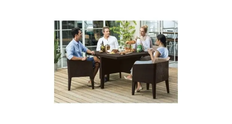 Set mobilier de gradina-Columbia 5 piese Maro-Whiskey-Grey — imaginea 3