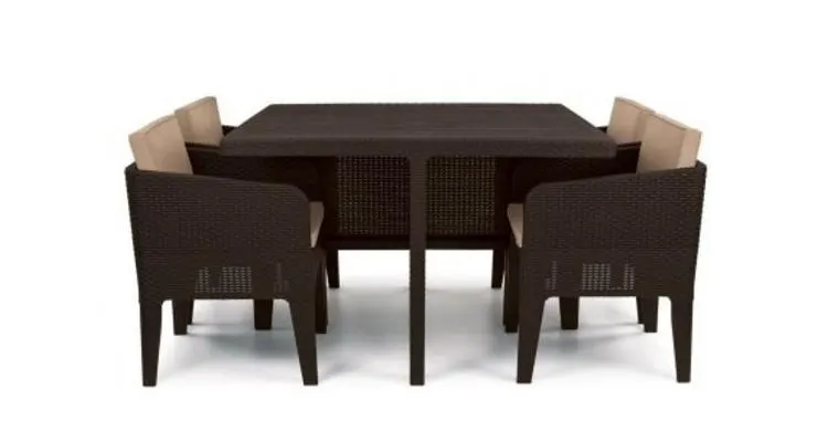 Set mobilier de gradina-Columbia 5 piese Maro-Whiskey-Grey — imaginea 4