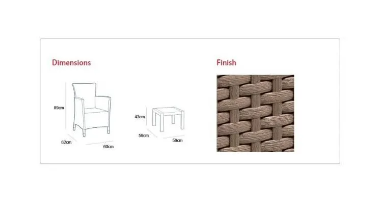 Set mobilier gradina SALVADOR BALCONY cappucinno — imaginea 3