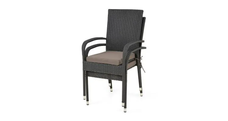 Scaun PRESLEY L.55.5 l.63 H.95 negru/gri — imaginea 2