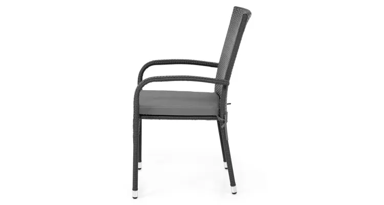 Scaun PRESLEY L.55.5 l.63 H.95 negru/gri — imaginea 4
