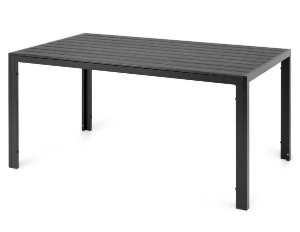 Set mobilier poliratan exterior cu 6 scaune si masa dreptunghiulara PRESLEY ENCORE negru — imaginea 4