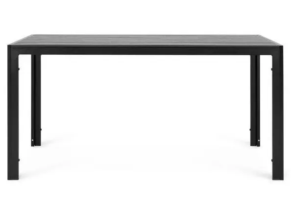 Set mobilier poliratan exterior cu 6 scaune si masa dreptunghiulara PRESLEY ENCORE negru — imaginea 5