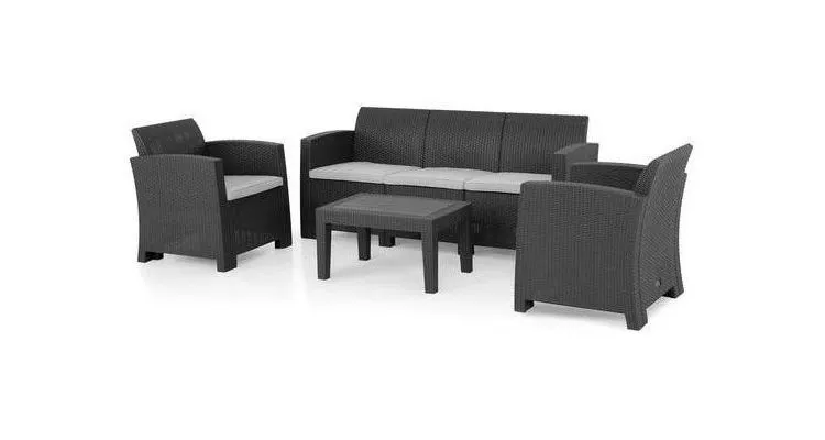 Set mobilier 2 fotolii, canapea si masuta de exterior poliratan PONTE — imaginea 4