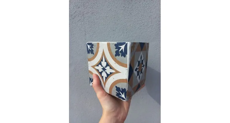 Set 3 Jardiniere ceramica in stil mediteranean, Esschert Design Olanda, 35,8x13,7x12,3cm — imaginea 3
