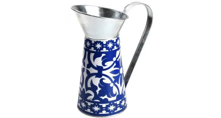 Cana de gradina metalica in stil mediteranean Esschert Design Olanda, 25.1 x 12.7 x 20.8 cm
