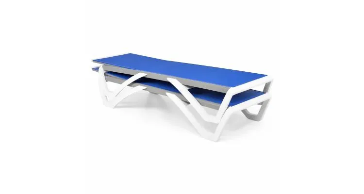 Sezlong albastru din aluminiu si textilena YATI, 68.8x170x31/99 — imaginea 5