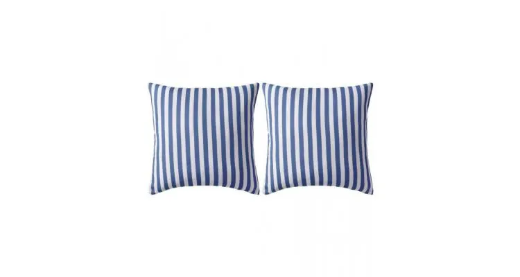 Perne de exterior, 2 buc., imprimeu dungi, 45x45 cm, bleumarin