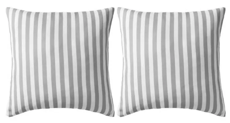 Perne de exterior, 2 buc, imprimeu dungi, 45 x 45 cm, gri