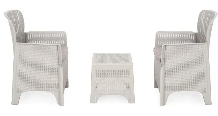 Set 2 fotolii si masuta TOSCANE gri — imaginea 3