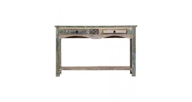 Masa consola, 120 x 40 x 75 cm, lemn masiv reciclat — imaginea 3
