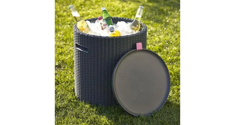 Masuta de bar Cool Stool Antracit cu spatiu depozitare Keter 230905 — imaginea 3