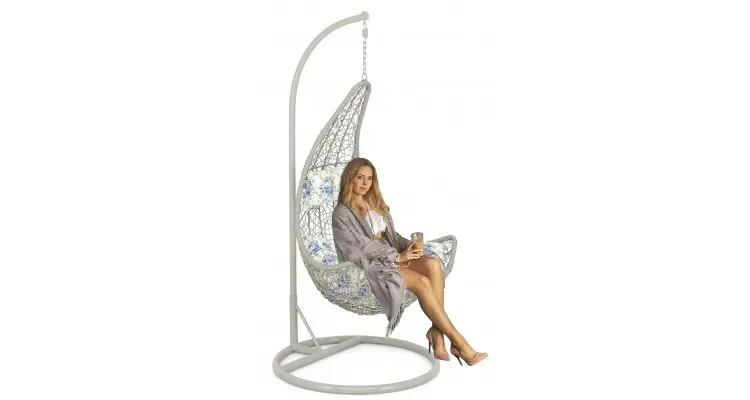 Leagan balansoar Cocon, poliratan Gri deschis L.80 x l.70 x H.130 cm