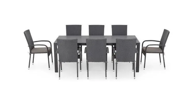 Set masa cu 8 scaune pentru exterior polyratan PRESLEY — imaginea 4