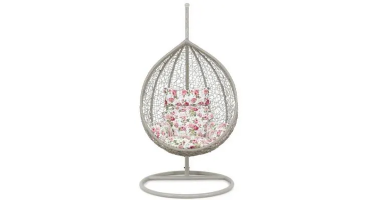 Leagan balansoar gradina din poliratan, M BOWL, L 94 x l 95 x H 190, gri