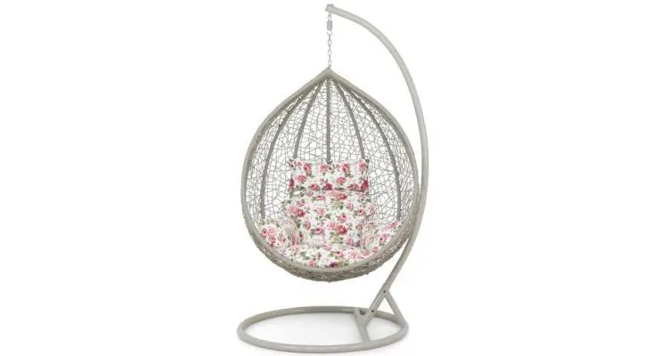 Leagan balansoar gradina din poliratan, M BOWL, L 94 x l 95 x H 190, gri — imaginea 2
