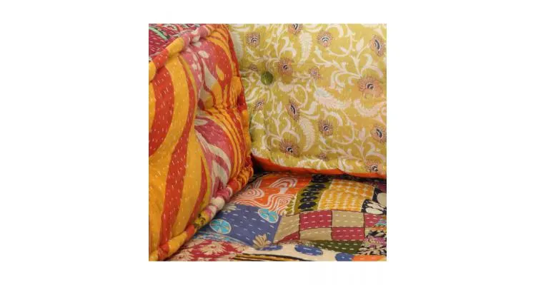 Perna pentru canapea din paleti, multicolor, textil, petice — imaginea 3