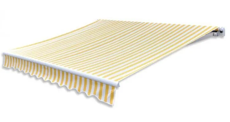 Copertina pliabila, actionare manuala, 300 cm, galben/alb