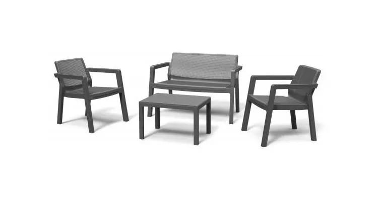 Set mobilier de gradina Emily Patio, gri — imaginea 2