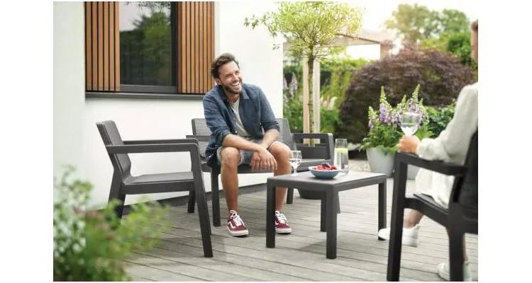 Set mobilier de gradina Emily Patio, gri — imaginea 3