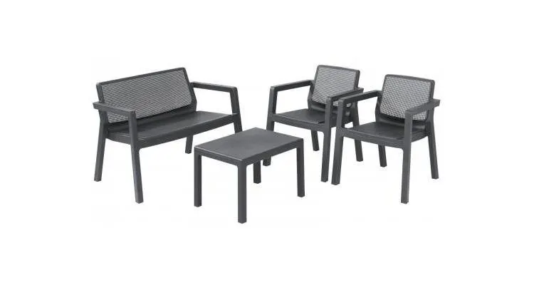 Set mobilier de gradina Emily Patio, gri — imaginea 5