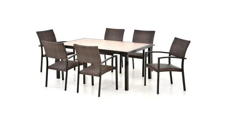 Set DARLEE cu 6 scaune, masa dreptunghiulara — imaginea 3