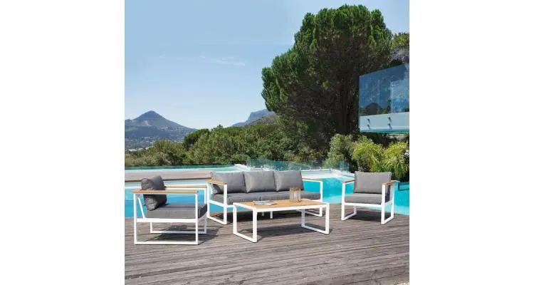 Set mobilier gradina RICHYWOOD cu 2 fotolii, canapea si masuta — imaginea 2
