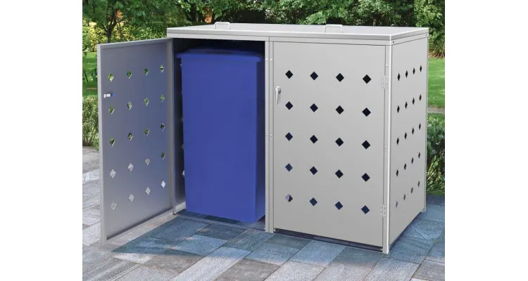 Magazie pentru doua pubele, otel inoxidabil, 240 l — imaginea 2