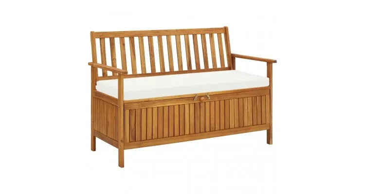 Banca de depozitare gradina 120x63x84 cm lemn masiv salcam XL — imaginea 2
