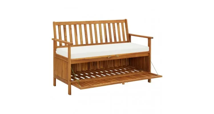 Banca de depozitare gradina 120x63x84 cm lemn masiv salcam XL — imaginea 3
