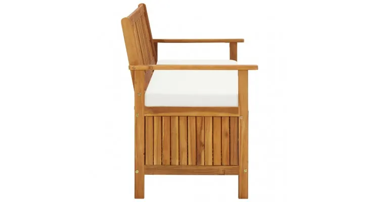 Banca de depozitare gradina 120x63x84 cm lemn masiv salcam XL — imaginea 4