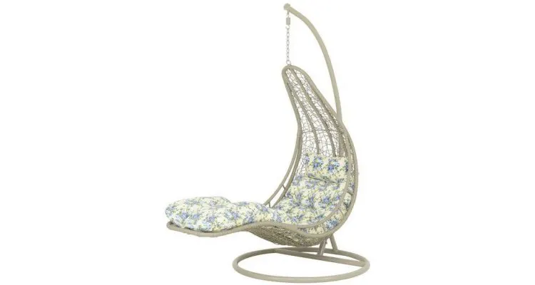 Leagan balansoar gradina suspendat, din poliratan, Cocon CHILL, gri