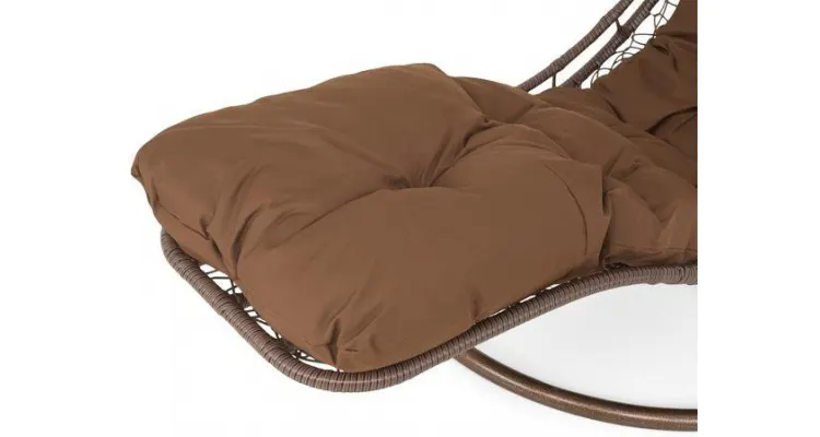 Leagan balansoar gradina din poliratan, Cocon CHILL, maro — imaginea 4