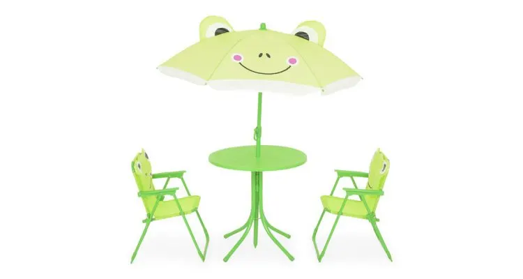 Set FROG cu 2 scaune, masuta si umbrela copii