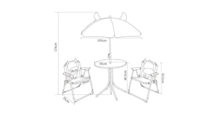 Set FROG cu 2 scaune, masuta si umbrela copii — imaginea 2