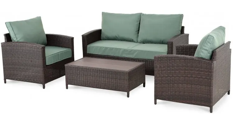 ANDALUCIA Set mobilier gradina/terasa, 2 fotolii, canapea si masuta — imaginea 2