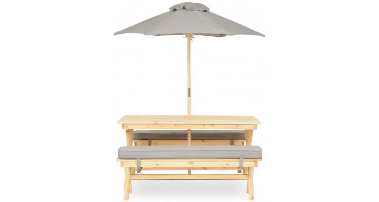 Set mobilier KIDS PICNIC pentru terasa/gradina 2 banchete, masa si umbrela — imaginea 4