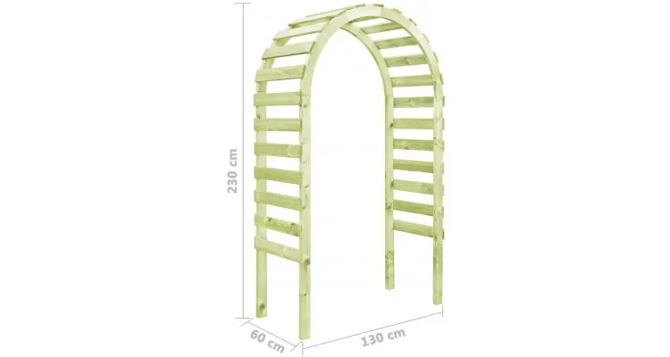 Pergola de gradina, 130 x 60 x 230 cm, lemn de pin tratat — imaginea 5